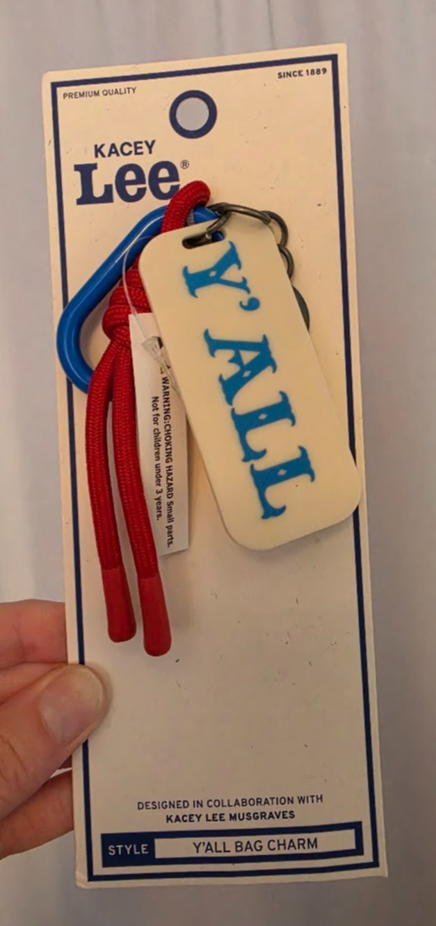 Kacey Musgraves Kacey Lee Walmart Y'all Yall Red Blue Keychain Bag Charm